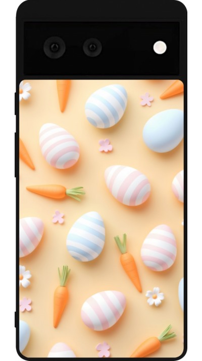 Coque Google Pixel 6 - Silicone rigide noir Easter 2026 Pattern Easter