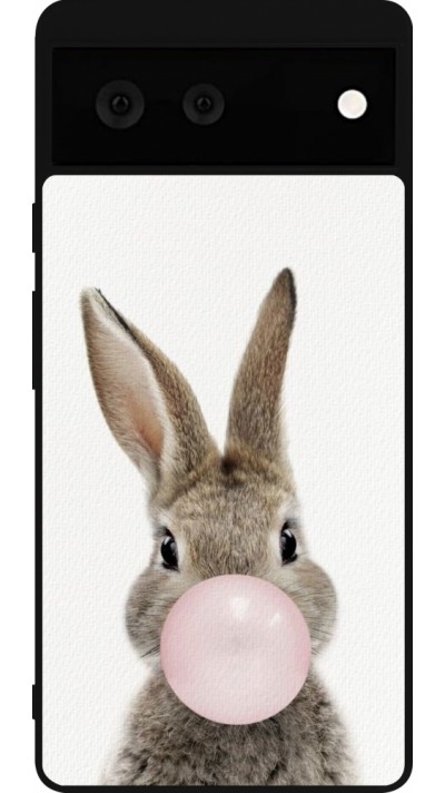 Coque Google Pixel 6 - Silicone rigide noir Easter 2023 bubble gum bunny