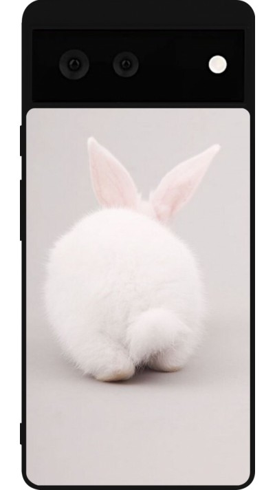 Coque Google Pixel 6 - Silicone rigide noir Easter 2024 bunny butt
