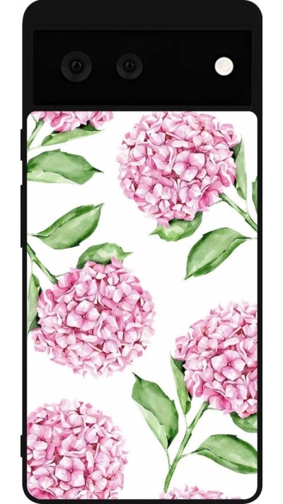 Coque Google Pixel 6 - Silicone rigide noir Easter 2024 pink flowers
