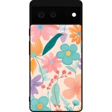Google Pixel 6 Case Hülle - Silikon schwarz Easter 2024 spring flowers