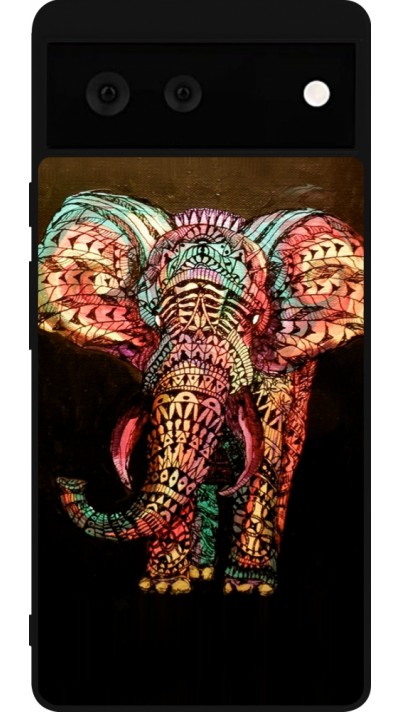 Coque Google Pixel 6 - Silicone rigide noir Elephant 02