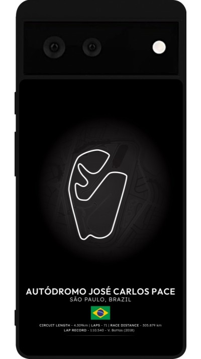 Google Pixel 6 Case Hülle - Silikon schwarz F1 Track 2025 Brazil