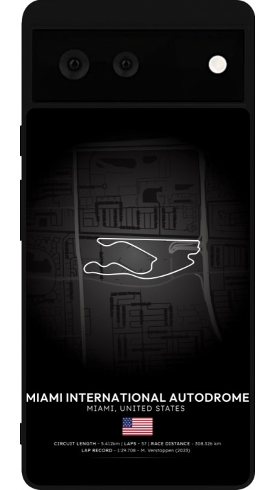 Google Pixel 6 Case Hülle - Silikon schwarz F1 Track 2025 Miami