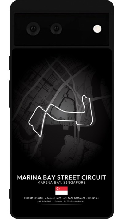 Google Pixel 6 Case Hülle - Silikon schwarz F1 Track 2025 Singapore
