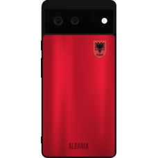 Coque Google Pixel 6 - Silicone rigide noir Maillot de football Albanie personnalisable