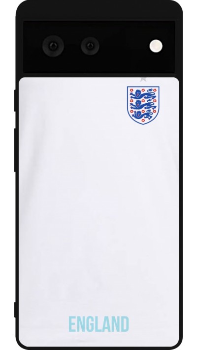 Coque Google Pixel 6 - Silicone rigide noir Maillot de football Angleterre 2022 personnalisable