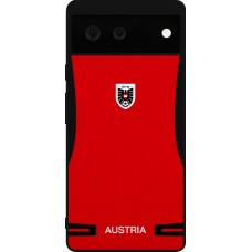 Coque Google Pixel 6 - Silicone rigide noir Maillot de football Autriche 2026 personnalisable