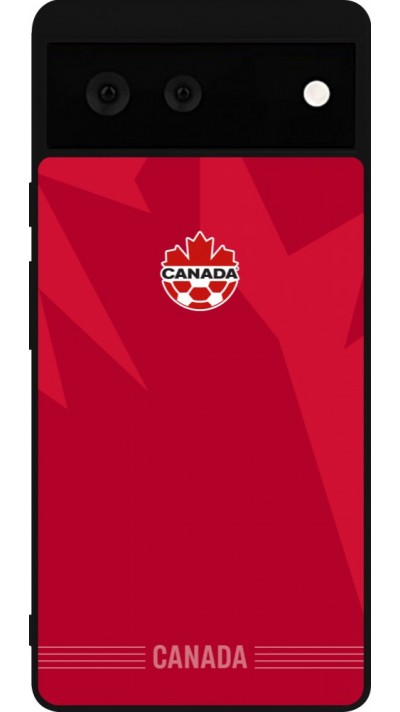 Google Pixel 6 Case Hülle - Silikon schwarz Kanada 2026 personalisierbares Fussballtrikot