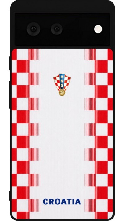 Coque Google Pixel 6 - Silicone rigide noir Maillot de football Croatie 2026 personnalisable