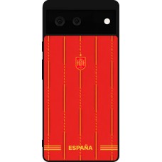 Coque Google Pixel 6 - Silicone rigide noir Maillot de football Espagne 2026 personnalisable