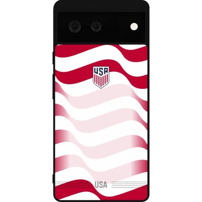 Google Pixel 6 Case Hülle - Silikon schwarz Vereinigten Staaten 2026 personalisierbares Fussballtrikot