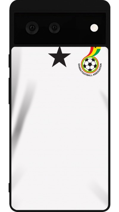 Coque Google Pixel 6 - Silicone rigide noir Maillot de football Ghana 2022 personnalisable