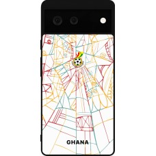 Coque Google Pixel 6 - Silicone rigide noir Maillot de football Ghana 2026 personnalisable