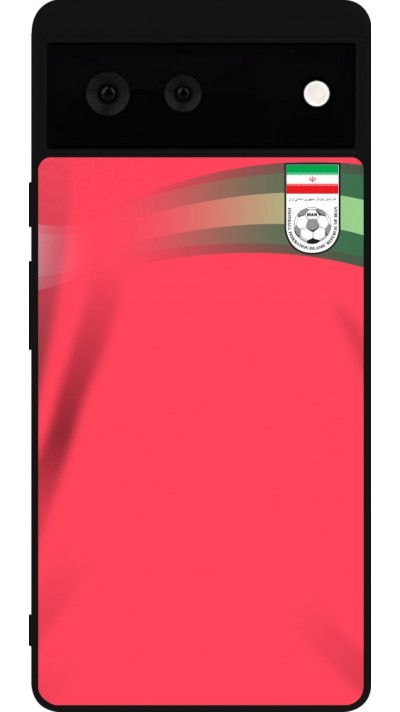 Coque Google Pixel 6 - Silicone rigide noir Maillot de football Iran 2022 personnalisable