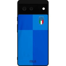 Coque Google Pixel 6 - Silicone rigide noir Maillot de football Italie 2022 personnalisable