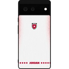 Coque Google Pixel 6 - Silicone rigide noir Maillot de football Jordanie 2026 personnalisable