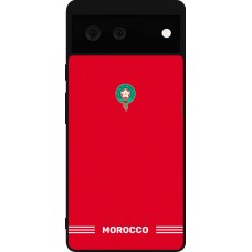 Coque Google Pixel 6 - Silicone rigide noir Maillot de football Maroc 2026 personnalisable