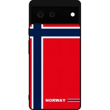 Coque Google Pixel 6 - Silicone rigide noir Maillot de football Norvège 2026 personnalisable