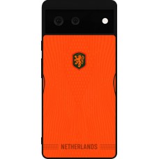 Coque Google Pixel 6 - Silicone rigide noir Maillot de football Pays-Bas 2026 personnalisable