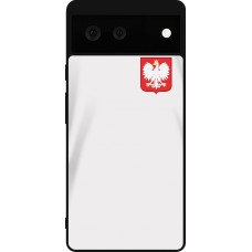 Coque Google Pixel 6 - Silicone rigide noir Maillot de football Pologne 2022 personnalisable