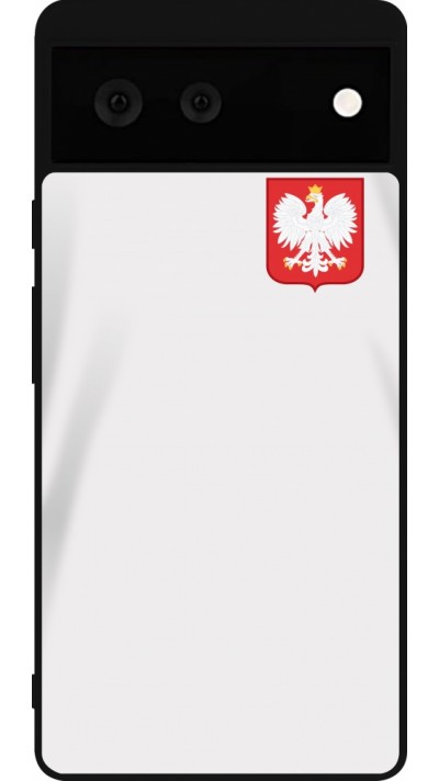 Google Pixel 6 Case Hülle - Silikon schwarz Polen 2022 personalisierbares Fussballtrikot