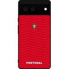 Coque Google Pixel 6 - Silicone rigide noir Maillot de football Portugal 2026 personnalisable