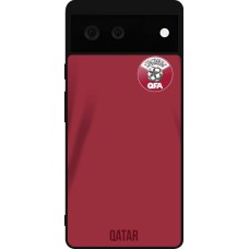 Google Pixel 6 Case Hülle - Silikon schwarz Katar 2022 personalisierbares Fussballtrikot