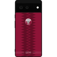 Coque Google Pixel 6 - Silicone rigide noir Maillot de football Qatar 2026 personnalisable