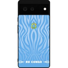Coque Google Pixel 6 - Silicone rigide noir Maillot de football RD Congo 2026 personnalisable