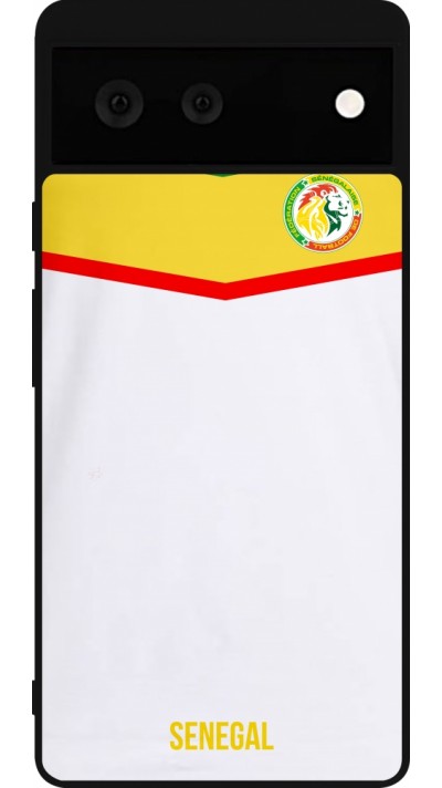 Google Pixel 6 Case Hülle - Silikon schwarz Senegal 2022 personalisierbares Fußballtrikot