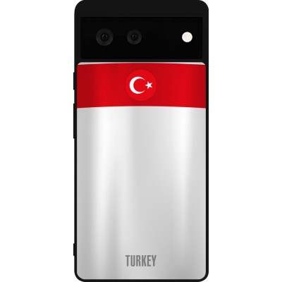Coque Google Pixel 6 - Silicone rigide noir Maillot de football Turquie personnalisable