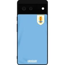 Google Pixel 6 Case Hülle - Silikon schwarz Uruguay 2022 personalisierbares Fussballtrikot