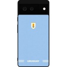 Coque Google Pixel 6 - Silicone rigide noir Maillot de football Uruguay 2026 personnalisable
