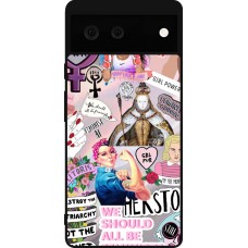 Google Pixel 6 Case Hülle - Silikon schwarz Girl Power Collage