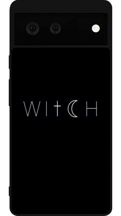Coque Google Pixel 6 - Silicone rigide noir Halloween 22 witch word