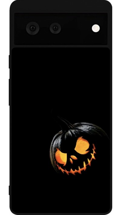 Coque Google Pixel 6 - Silicone rigide noir Halloween 2023 discreet pumpkin