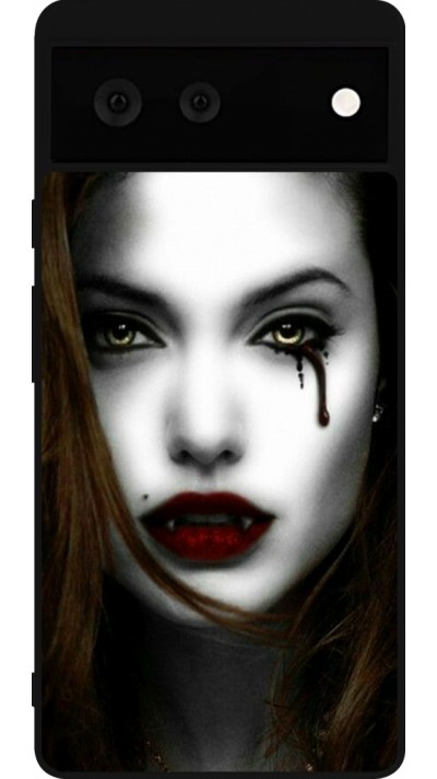 Coque Google Pixel 6 - Silicone rigide noir Halloween 2023 gothic vampire