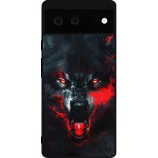 Google Pixel 6 Case Hülle - Silikon schwarz Halloween 2024 mad werewolf