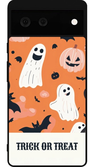 Google Pixel 6 Case Hülle - Silikon schwarz Halloween 2025 Trick treat Google Pixel 6 Case Hülle - Silikon schwarz Halloween 2025 Trick treat