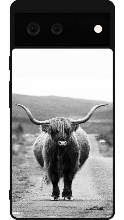 Coque Google Pixel 6 - Silicone rigide noir Highland cattle
