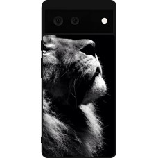 Coque Google Pixel 6 - Silicone rigide noir Lion looking up