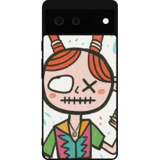 Google Pixel 6 Case Hülle - Silikon schwarz Little Girl Sketch