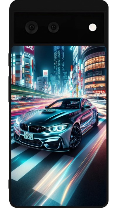 Coque Google Pixel 6 - Silicone rigide noir BMW M4 Tokyo Night