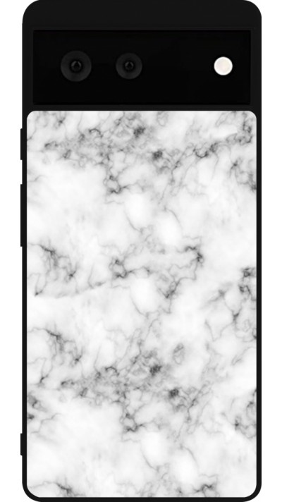 Coque Google Pixel 6 - Silicone rigide noir Marble 01