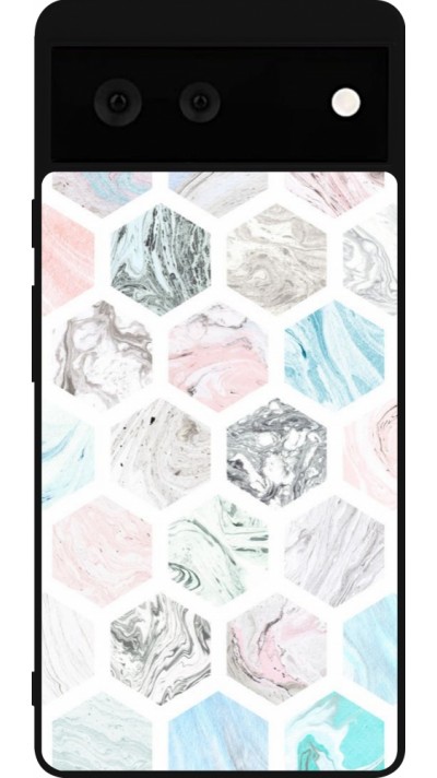 Google Pixel 6 Case Hülle - Silikon schwarz Marble Everything