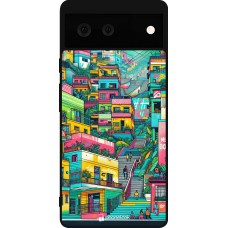 Coque Google Pixel 6 - Silicone rigide noir Medellin Comuna 13 Art