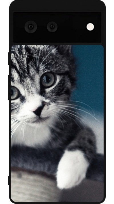 Google Pixel 6 Case Hülle - Silikon schwarz Meow 23