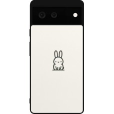 Coque Google Pixel 6 - Silicone rigide noir Minimal bunny cutie