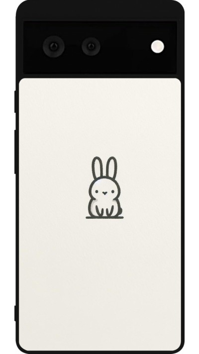 Coque Google Pixel 6 - Silicone rigide noir Minimal bunny cutie